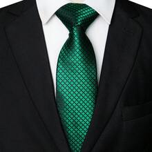 5 件套男士经典 1200 针面料绿色系列领带套装 - 包括佩斯利、格子、花卉领带、口袋巾、袖扣、领带夹和胸花，适用于工作场所、商务、正式、婚礼、休闲、毕业场合 - 綠色 - 查看 22