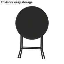 24 Inch Round Folding Bistro Table Black