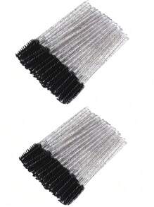 300 Stücke/100 Stücke/10 Stücke Einweg-Wimperntusche Bürsten, Nylon-Borsten Wimpern- und Augenbrauenbürsten, parfümfrei, mit ABS-Plastikstiel, hautverträglich - Set mit rosa und schwarzen Bürsten