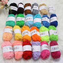 12 قطعة/عبوة ب- 10جم/قطعة خيوط بوليستر - ألوان عشوائية متنوعة، قماش تويل عالي الجودة والمتانة - أسود، أبيض، أحمر، وردي، برتقالي إلخ. - مثالي للأشغال اليدوية، الكروشيه والحرف اليدوية (ألوان عشوائية، تغليف عشوائي)