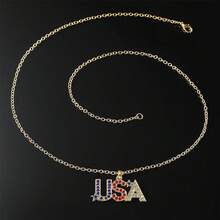 4th Of July Necklace Patriotic Rhinestone Red Blue White American Flag Enamel Stars Heart USA Flags Sparkly Crystal CZ Pendant Necklace For Men Women Independence Memorial Day Fourth Of July Jewelry Gifts2025 - 美國項鍊 - 查看 6