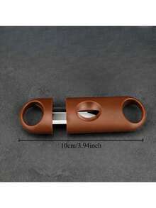 3 PiecesStainless Steel Cigar Cutter Set - Sharp, Portable V-Shaped Cigar Scissors, Cigar Cutter Tool - Brown - View 4