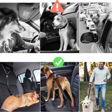 Adjustable Two-In-One Pet Car Seat Belt, Retractable Elastic Reflective Dog Leash, Seat Belt Made Of Durable Polyester Fiber, Washable By Hand, With Safety Buckle And Elastic Elastic Buffer, Which Is Very Suitable For Safe Travel With Dogs.