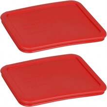 Pyrex 7210-PC 3-Cup Red Plastic Food Storage Replacement Lid, Made In The USA - 2 Pack - 2 - Xem 2