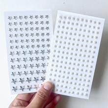 1pc Pentagram Design Rhinestone Decorative Sticker, 3D Makeup Appliques,School Supplies,Back To School - White - View 10