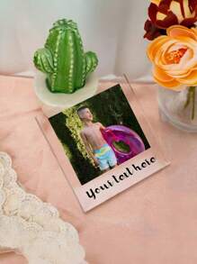 1pc Customized Acrylic Creative Figurine, Collectible Item With Photo And Text, Teenager Creative Decor, Customize With Your Child's Photo To Record Their Growth Stages And Life Scenes, Can Be Used As A Warm Home Decor, Suitable As A Gift For Father, Mother, Husband, Wife, Child, Classmate, Teacher, Boyfriend, Girlfriend, Student Back To School/Graduation Gift