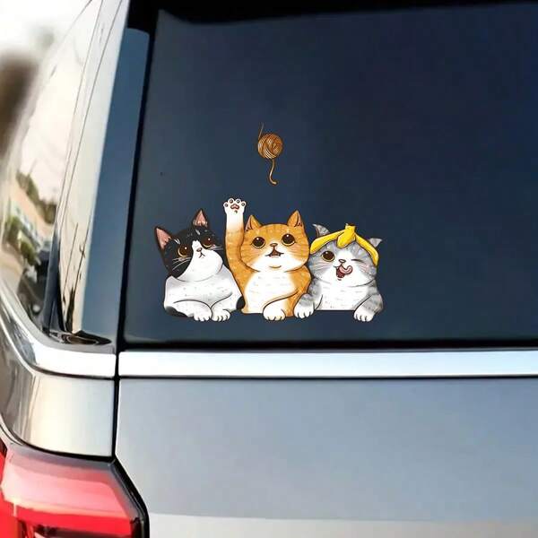 Cute Cat Vinyl Decal Stickers - Great For Cars, Trucks, Laptops, Glass Doors, As Decorative Accents For Daily Items