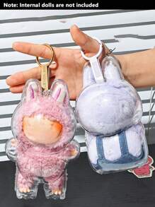 1pc Transparent PVC Fashion Cute Cartoon Character Shaped Dustproof Protective Cover Case For Backpack, Shoulder Bag, Tote Bag, Crossbody Bag, Handbag, Makeup Bag, Accessory Pendant, Car Ornament, Luggage Tag, Key Chain, Suitable For Couples, Best Friends, Students, Men, Women, For Daily, Work, Commute, Dating, Holiday, Travel, Ideal Gift For Girlfriend, Mom, Family, Kids Birthday