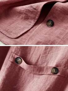 Set di camicia e pantaloni casual in lino da donna, adatto per vacanze primavera/estate