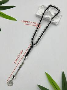12 mm/33 piezas Pulsera de cuentas de acrílico transparente, cuentas de rosario de uso diario minimalista para hombres y mujeres, cuentas de oración musulmanas