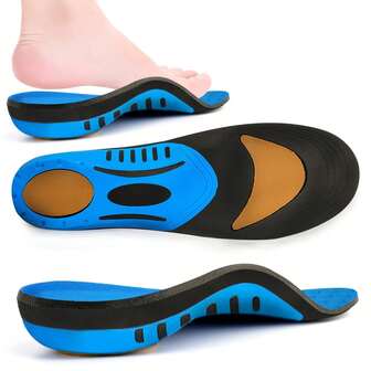 Plantillas con soporte de arco - Plantillas con soporte de arco medio para hombres y mujeres, plantillas para botas de trabajo para estar de pie todo el día, plantillas con absorción de impactos para zapatos deportivos, plantillas cómodas para atletismo, senderismo