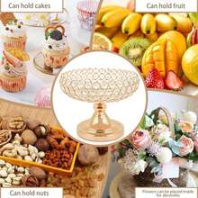 OBOVAY 1 pièce Bol à fruits en cristal doré ajouré, décoration de table, support pour fruits/fleurs artificielles, bol en cristal élégant, décoration de table de fête - Doré - Voir 5