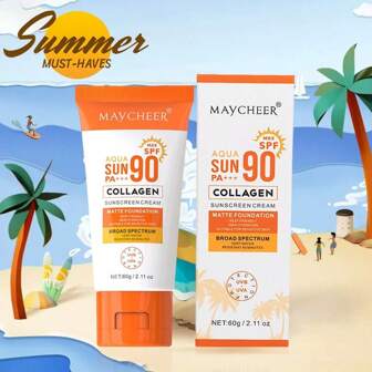 Protector solar facial con FPS 90+ PA+++, protección UV de verano, fórmula ligera y sin grasa apta para todos los tonos de piel clara
