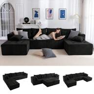 Cloud Modular Sofa, Modern Comfort Modular Corduroy Living Room Sofa, Tufted Recliner With Footstool, Boxed Sofa, No Assembly Required