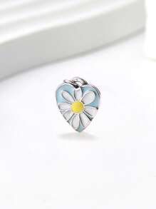 1 pièce Charm en argent 925 simple et unique en forme de tournesol, pendentif DIY. Bijou délicat, cadeau pour femmes ou hommes