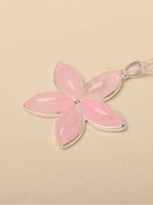 1 pièce Collier pendentif floral bleu clair, 3 options de couleurs