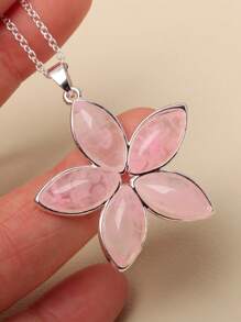1 pièce Collier pendentif floral bleu clair, 3 options de couleurs