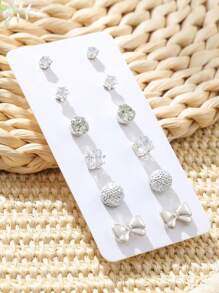 TopHanqi 72/36/12/6 Pairs Minimalist Elegant Faux Pearl Stud Earrings, Suitable For Women's Daily Wear, Commuting, Gathering, Dating, Gift, All Season