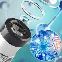 Upright Optical Microscope With LED Light 100x 600x 1200x Educational Toy Easy Operation For Observe Cells, Crystals, Insects, Microorganisms - 白色 - 查看 5