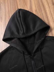 Felpa con cappuccio casual, semplice e alla moda, con stampa a "ciliegia", ampia e morbida, con zip frontale, adatta all'autunno e all'inverno, taglie comode