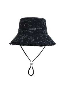 1 pezzo Cappello da pescatore da donna con coulisse sul bordo, in tessuto morbido, antivento, alla moda, adatto per uso quotidiano, pendolarismo, viaggi, vacanze e regalo di Ognissanti