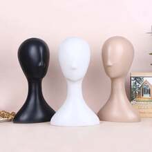 Pro Female Plastic Abstract Mannequin Manikin Head Model Wig Hat Hair Display Stand Holder - Black - View 1