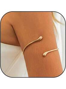 Adjustable Layered Arm Ring - Minimalist Water Drop Adjustable Design | Stackable Summer Arm Jewelry, Exclusive For Beach Vacation - 金色 - 查看 3