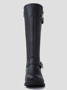 GLOBALWIN Women's Quilted Knee High Boots Low Heel Comfortable Fashion Dressy Riding Boots For Women  Plain    Goth - màu đen - Xem 7