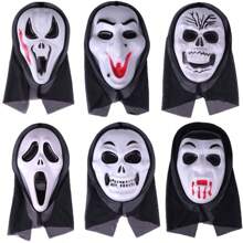 5 piezas Máscara de mascarada clásica, accesorios de broma de cara completa de color blanco puro, personaje de Halloween, props de fotografía de Set de roles, suministros divertidos para fiesta LARP, accesorio de actuación en el escenario, máscara, utilería, mascarilla divertida, disfraz, fantasma, masca aterradora