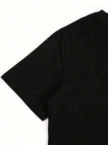 Happy Valentine'S Day Women's If You Give A Mouse A Cookie T-Shirt, Women's 220g Round Neck Casual Heavy Pure Cotton T-Shirt (1 PC) - 黑色 - 查看 6
