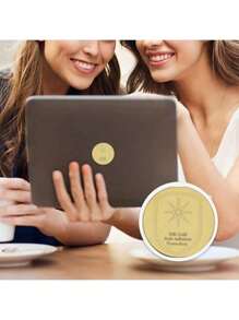 24K 金防辐射 EMF 保护贴纸 (6 片装) - 纳米银+金层可阻挡 98% 的电磁波，适用于 、 笔记本电脑和平板电脑 - REP&CE 认证，附有测试报告 - 适用于路由器/婴儿监视器/智能电表的通用粘性屏蔽 - 办公室旅行怀孕 - 5G WiFi 辐射防御器 (蓝色/金色)