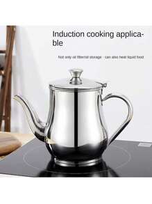 Botella multiusos de acero inoxidable para condimentos de cocina, dispensador de vinagre y especias con tapa y recipiente
