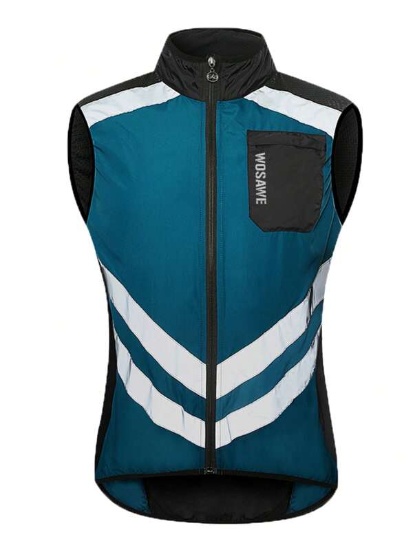 WOSAWE Cycling Sleeveless Vest, Breathable Windbreaker Reflective Cycling Vest