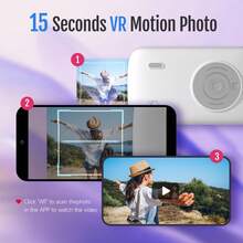HPRT Portable Photo Printer, Wireless Photo Printer For Smartphones, 2x3 Mobile Photo Mini Color Printer, Instant Thermal Sublimation Technology, Bluetooth (White Gray) - White - View 3
