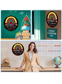 Klassenzimmer Dekoration Willkommensschild 25 cm (ca. 9,8 Zoll) personalisiertes Lehrerdekoration Schild, Klassenzimmer Willkommen Zurück Zur Schule Türschild, Schulmaterialien für Lehrer, Lehrergeschenke