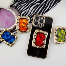 1 Piece - Ins Gem Mobile Phone Airbag Holder - Sticky And Retractable - Office Desktop Mobile Phone Support Holder - Exquisite Small Gift Compatible With IPhone, Android Phone, Gift For Birthday, Family, Friends Push-Pull Phone Grip, Phone Holder, Phone Accessories Compatible With IPhone, Android Phone, Gift For Birthday, Family, Friends