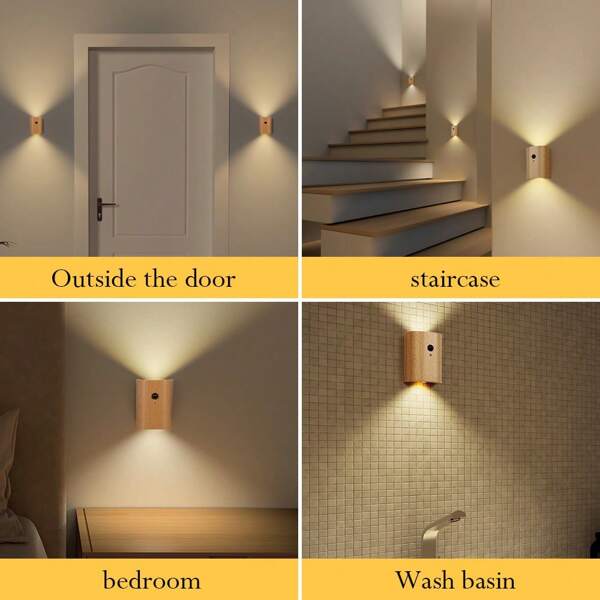 1 pièce Lampe murale à capteur, Lampe de nuit à LED magnétique à coller, sans perçage nécessaire, convient pour les escaliers, le grenier, la salle de bain, les couloirs, le sous-sol, le garage