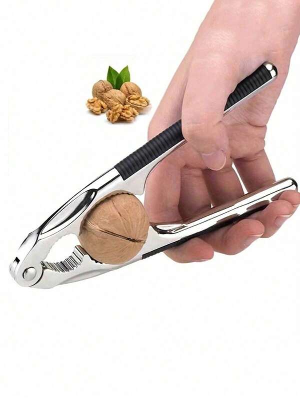 1/2pcs/Set Stainless Steel Nutcracker - Multi-Function Pecan & Hazelnut Opener, Durable Kitchen Gadget For Easy Walnut Cracking, Perfect For Home And Restaurant Use