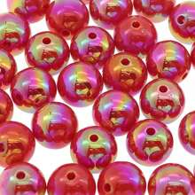 8mm 200/100pcs Red Acrylic Beads, Round Beads, Straight Hole Design, Suitable For DIY Handicrafts, Necklace And Mobile Phone Ornaments