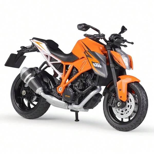 Burago 1:12 Maßstab KTM 1290 Super Duke R Motorradmodell Miniatursammlung Spielzeugauto Tischornament mit Aufstellsockel, perfektes Geschenk für Kinder und Männer