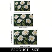 1pc Soft White Flower Print Faux Lambswool Bathroom Mat, Kitchen Rug, Doormat - Super Plush Microfiber, Suitable For Kitchen And Bathroom, Decorative Doormat