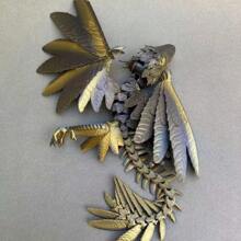 Juguete de modelo impreso en 3D, juguete de dragón volador genial con boca móvil, dragón emplumado impreso en 3D, modelo de dragón volador, modelo de juguete de dragón con articulaciones móviles, decoración de escritorio para el hogar, modelo de juguete de dragón coleccionable