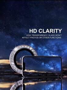 1 Set Ultra-Protective 9D Diamond Lens Protector With Ring Cover Film & Tempered Glass Camera Protection Compatible With Samsung Galaxy S25Edge/S24FE/S25Ultra/S25Plus/A16/A26/A36/A56/A55/A15/A35/A25/A05/A05S/A24/A34/A14/A54/S24Ultra/S24/S24Plus/S22Ultra/S23Ultra/S23Plus/S23 And Compatible With IPhone 16ProMax/16/16Pro/16plus/15ProMax/15/14/13/12/11Pro - Scratch-Resistant Gift For Birthday, Family, Friends Sparkling Crystal, Lens Protector, Phone Accessories