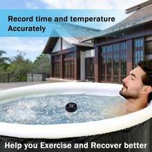 Cold Plunge Thermometer, Waterproof Thermometer For Ice Bath, IP67, Multifunction Floating Pool Thermometer, Accessories For Ice Bath &Amp; Cold Plunge - Black - View 7