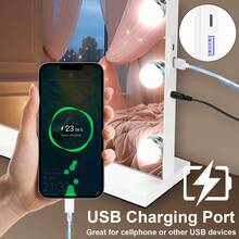 80CM 梳妆台 LED 化妆镜 大型化妆镜 灯架 - 壁镜 LED 化妆镜 放大化妆镜 带 UBS 端口 桌面 返校