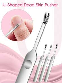 1 Pc Professional Silver Stainless Steel Finger Cuticle Cleaner Fork Pusher Nail Art Tools Manicure Pedicure Tools Dead Skin Remover Callus Removal Tools For Unisex Adult,Nail Supplies,Nail Tools,Nail Art Tools,Back To School,Nails,Nail Tools For Press On Nails,Manicure Pedicure Tools