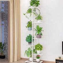 8-Tier Metal Plant Stand, Tiered Plant Stand With 9 Pots, Corner Plant Rack, Flower Pot Display Shelf For Patio, Garden, Corner, Balcony, Living Room - trắng - Xem 1