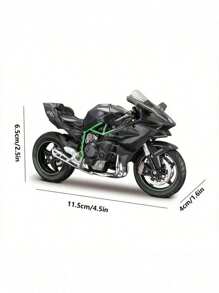 1 pièce Moto Kawasaki H2R, moto de simulation, jouet de moto en alliage, modèle de moto 3D, jouet de voiture miniature à l'échelle 1:18, décoration de moto, cadeau d'anniversaire, cadeau de fête, retour à l'école