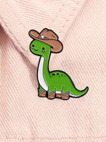 1 peça broche de esmalte fofo de dinossauro com desenho de animal broche de metal com lapela crachá acessórios para mochila joias presente