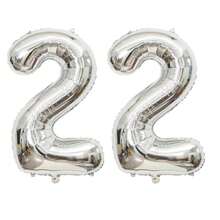 2pcs Large 40inch Silver Digital Aluminum Film Balloons, Big Number 0-9 Balloon, Birthday Party Anniversary Wedding Decorations - Silver - View 22